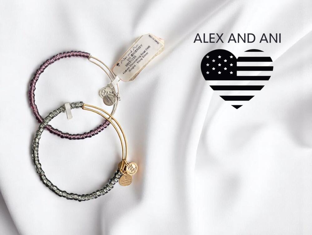 Alex and Ani Beaded Wire Bangles – Set of 2 – Glass Beads NWT